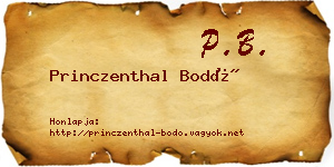 Princzenthal Bodó névjegykártya